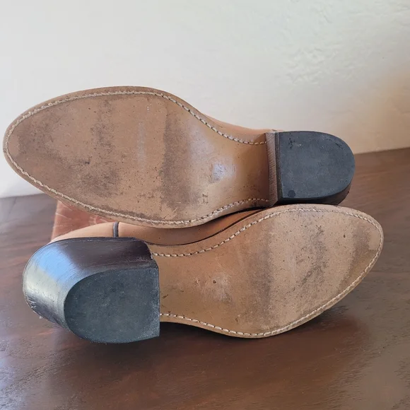 ACME Two-Tone Brown Tan Western Heeled Boots - Picture 5 of 8